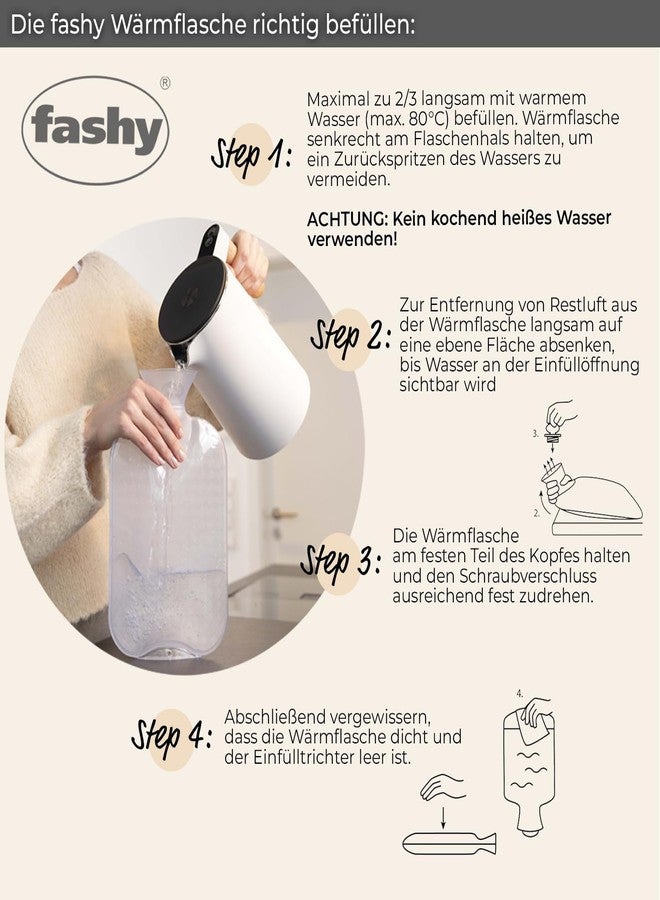 Fashy Hot Water Bottle with Fleece Cover Red 2.0L - Image 4